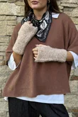 Boucle Fingerless Gloves Oatmeal Melange
